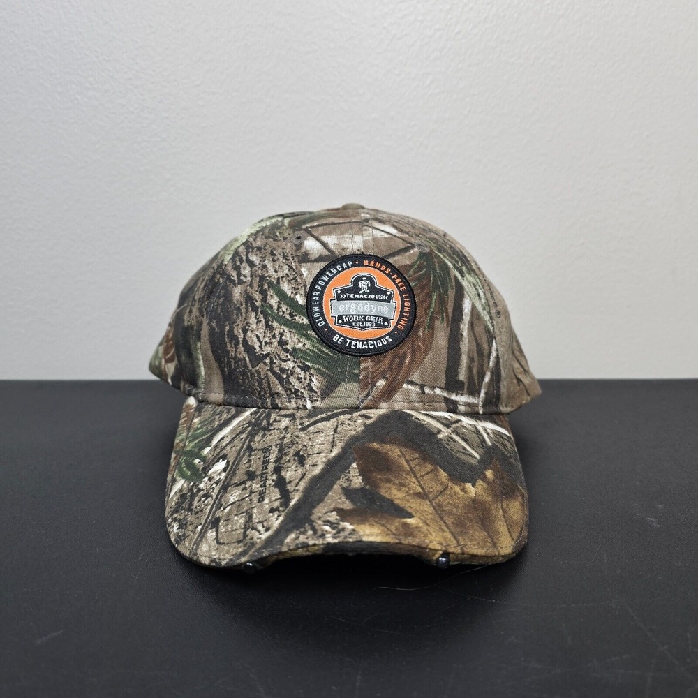 Ergodyne Hat Cap Mens Strap Back Brown Camo Realtree Panther Vision Lighted Hunt